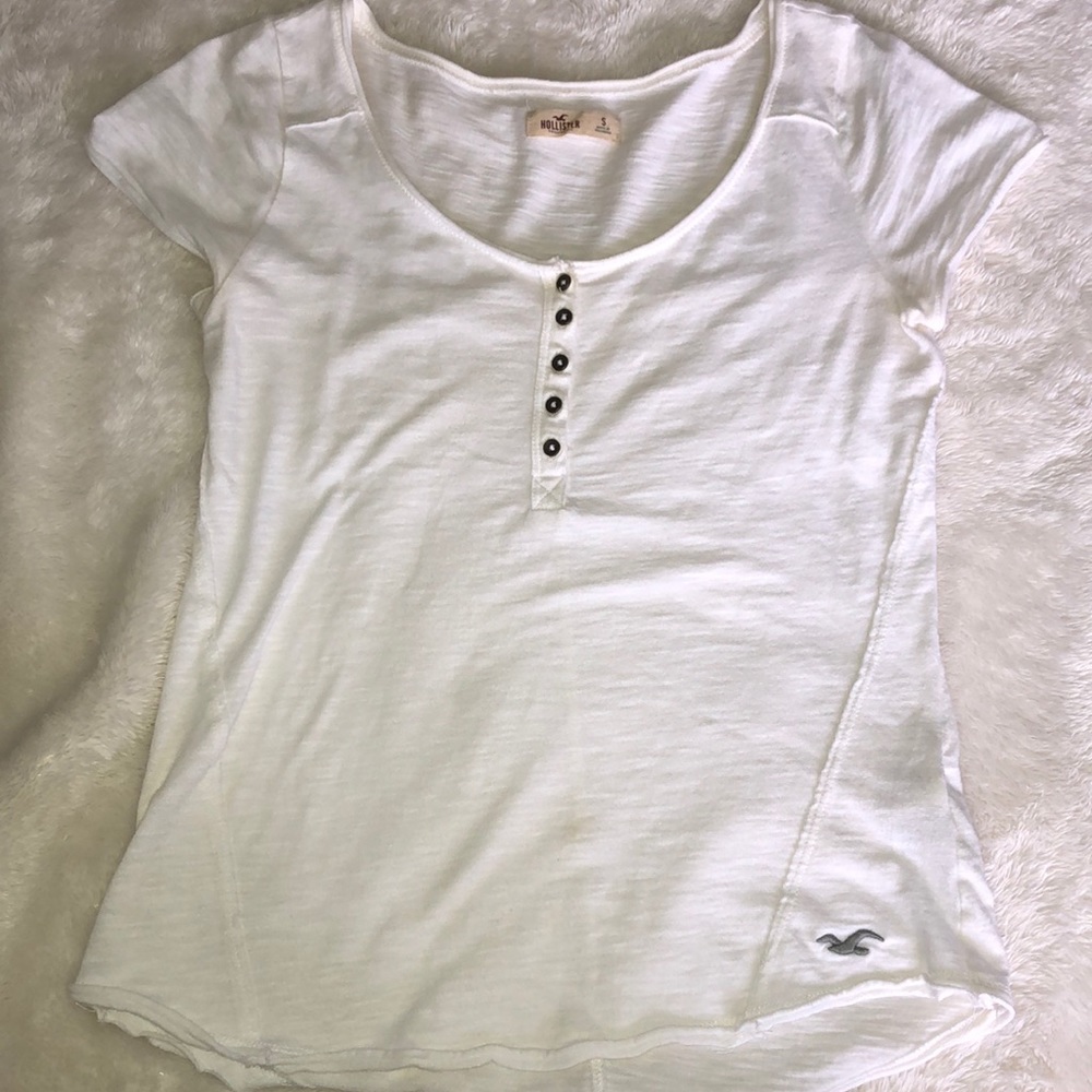 White half button t shirt